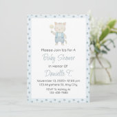 Aquarelle Kitten Baby shower Invitation pour garço (Debout devant)