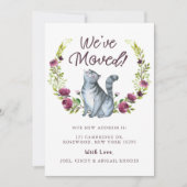 Aquarelle Kitty Chat Nous avons Déplacé Faire-part (Devant)