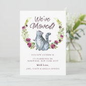 Aquarelle Kitty Chat Nous avons Déplacé Faire-part (Debout devant)