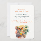 Aquarelle Koala - Carte d'invitation d'anniversair (Dos)