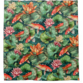 Aquarelle Koi et nappes d'eau Douche rideau (Devant)