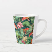 Aquarelle Koi et nappes d'eau Latte Mug (Droite)