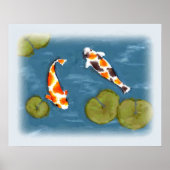 Aquarelle Koi Pond Poster Imprimer (Devant)