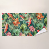 Aquarelle Koi & Water Lys Serviette de bain (Serviette de bain)