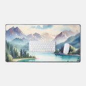 Aquarelle Lacs intacts nichés dans les montagnes (Clavier et souris)