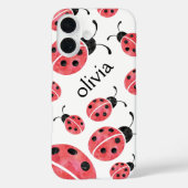 Aquarelle Ladybug coque iphone personnalisé (Verso)