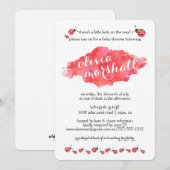 Aquarelle Ladybug Girl Baby Shower Invitations (Devant / Derrière)