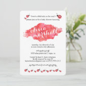 Aquarelle Ladybug Girl Baby Shower Invitations (Debout devant)