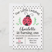 Aquarelle Ladybug Invitation d'anniversaire (Devant)
