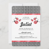 Aquarelle Ladybug Invitations de fête d'anniversai (Devant)