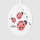 Aquarelle Ladybug ornement personnalisé (devant)