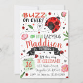 Aquarelle Ladybug printemps Invitation d'anniversa (Devant)