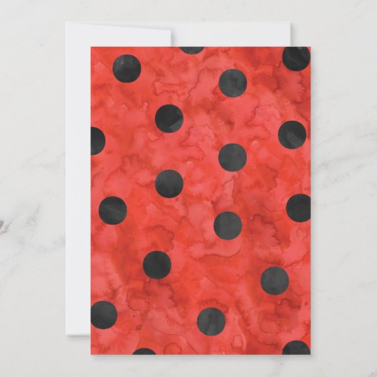 Aquarelle Ladybug printemps Invitation d'anniversa (Dos)