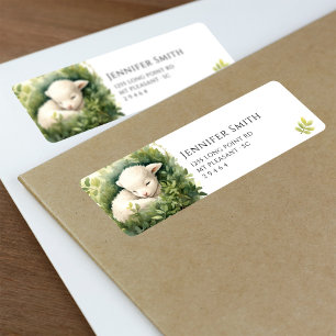 Aquarelle Lamb Baby shower Étiquettes de adresse
