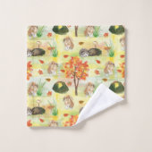 Aquarelle Lapin Woodland, Hérisson (Gant de toilette)