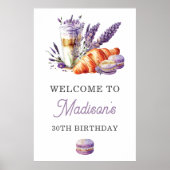 Aquarelle Lavande Anniversaire Brunch Affiche de b (Devant)