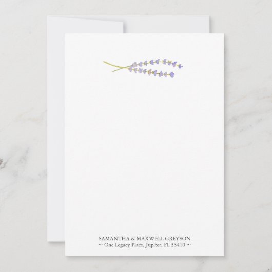 Aquarelle Lavande Cartes pour notes personnalisés (Devant)