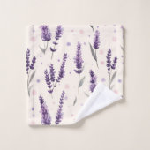 Aquarelle lavande et conception de points (Gant de toilette)
