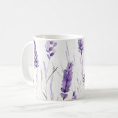 Aquarelle Lavande Florale Café Mug (Devant gauche)