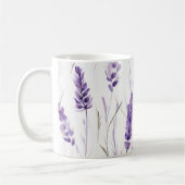 Aquarelle Lavande Florale Café Mug (Gauche)