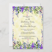 Aquarelle Lavande Jaune Invitation de fête d'anniv (Devant)