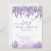 Aquarelle Lavander String Lights Invitation (Devant)