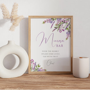 Aquarelle Lavender Mimosa Bar Poster