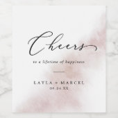 Aquarelle Laver Blush Cheveux Mariages Étiquettes  (Étiquettes simples)