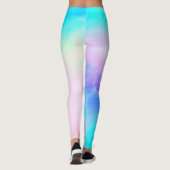 Aquarelle Leggings Ciel bleu pourpre (Dos)