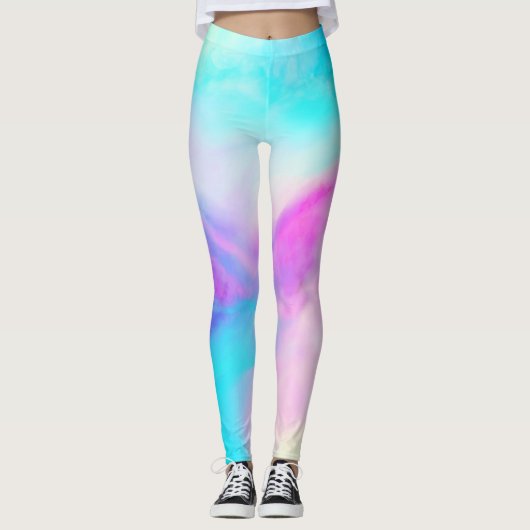 Aquarelle Leggings Ciel bleu pourpre (Devant)