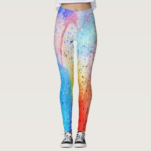 aquarelle leggings motifs abstraits (Devant)