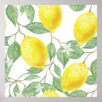 Aquarelle Lemon Cuisine Décor Art Poster