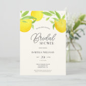 Aquarelle Lemon Été Douche nuptiale invitation (Debout devant)