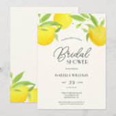 Aquarelle Lemon Été Douche nuptiale invitation (Devant / Derrière)