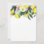 Aquarelle Lemon Floral Baby shower Invitation (Dos)