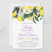 Aquarelle Lemon Floral Baby shower Invitation (Devant)