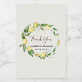 Aquarelle Lemon Floral Mint Vin Étiquette (Étiquettes simples)