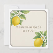 Aquarelle Lemon Invitation d'anniversaire (Dos)