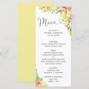 Aquarelle Lemon Main Squeeze Menu Fête des mariées