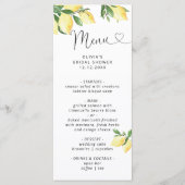 Aquarelle Lemon Main Squeeze Menu Fête des mariées (Devant)
