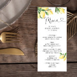 Aquarelle Lemon Main Squeeze Menu Fête des mariées<br><div class="desc">Aquarelle Lemon Main Squeeze Menu Fête des mariées. Pour une personnalisation plus avancée de ce design,  il suffit de cliquer sur le bouton "Customiser" ci-dessus ! Éléments correspondants disponibles.</div>
