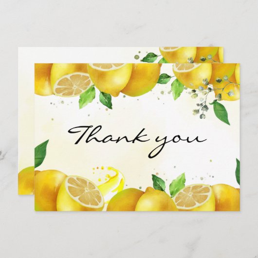 Aquarelle Lemon Merci note (Devant / Derrière)