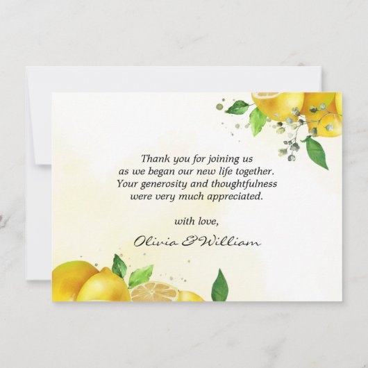 Aquarelle Lemon Merci note (Dos)