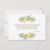 Aquarelle Lemons Fleurs Botaniques Carte de remerc (Dos)