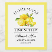 Aquarelle Lemons Limoncello Merci Étiquettes boute (Étiquettes simples)