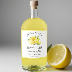 Aquarelle Lemons Merci Limoncello Bottle Étiquette