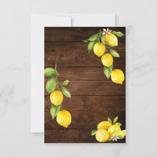 Aquarelle Lemons RSVP Typographie Bois rustique (Dos)
