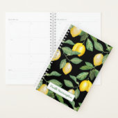 Aquarelle Lemons sur Aqua Black Day Planner (Devant avec enveloppe)