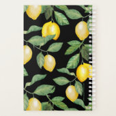 Aquarelle Lemons sur Aqua Black Day Planner (Dos)