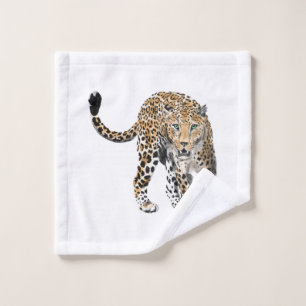 aquarelle léopard jungle chat animal peint vert
